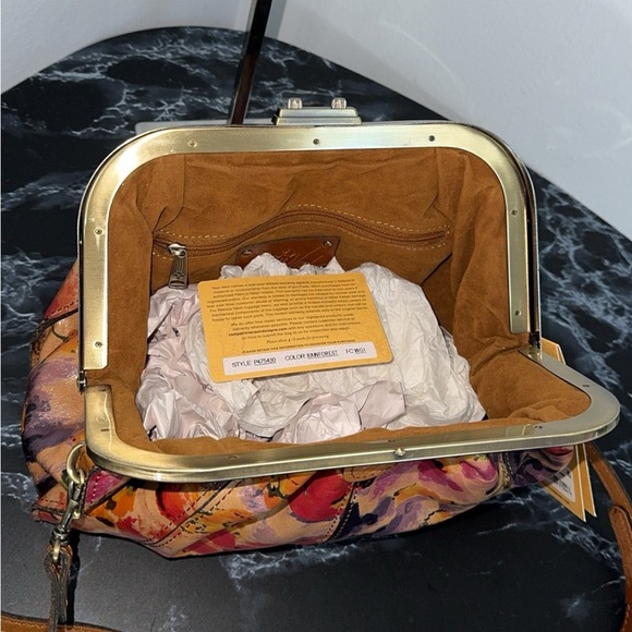 PATRICIA NASH Verbania Frame Leather Crossbody Rainforest Floral AUTHENTIC NWT - Picture 5 of 11